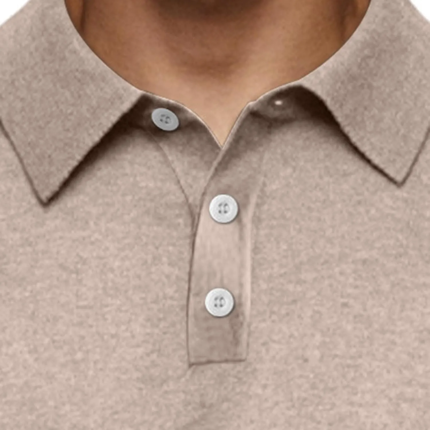 Men's Fashion Casual Comfortable Shirt Shirt Autumn Winter Long-Sleeved V-Neck Buttons Solid Colour Bottoming