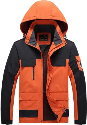 Men's Lightweight Windbreaker Rain Jacket Coat with Hood for Hiking Fishing Activewear Comforable Casual Windbreakers