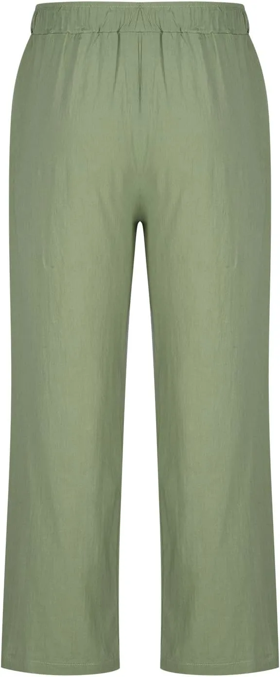 Mens Linen Harem Drawstring Pants Casual Elastic Waist Lightweight Trouser Hippie Loose Wide Leg Pants with Pocket