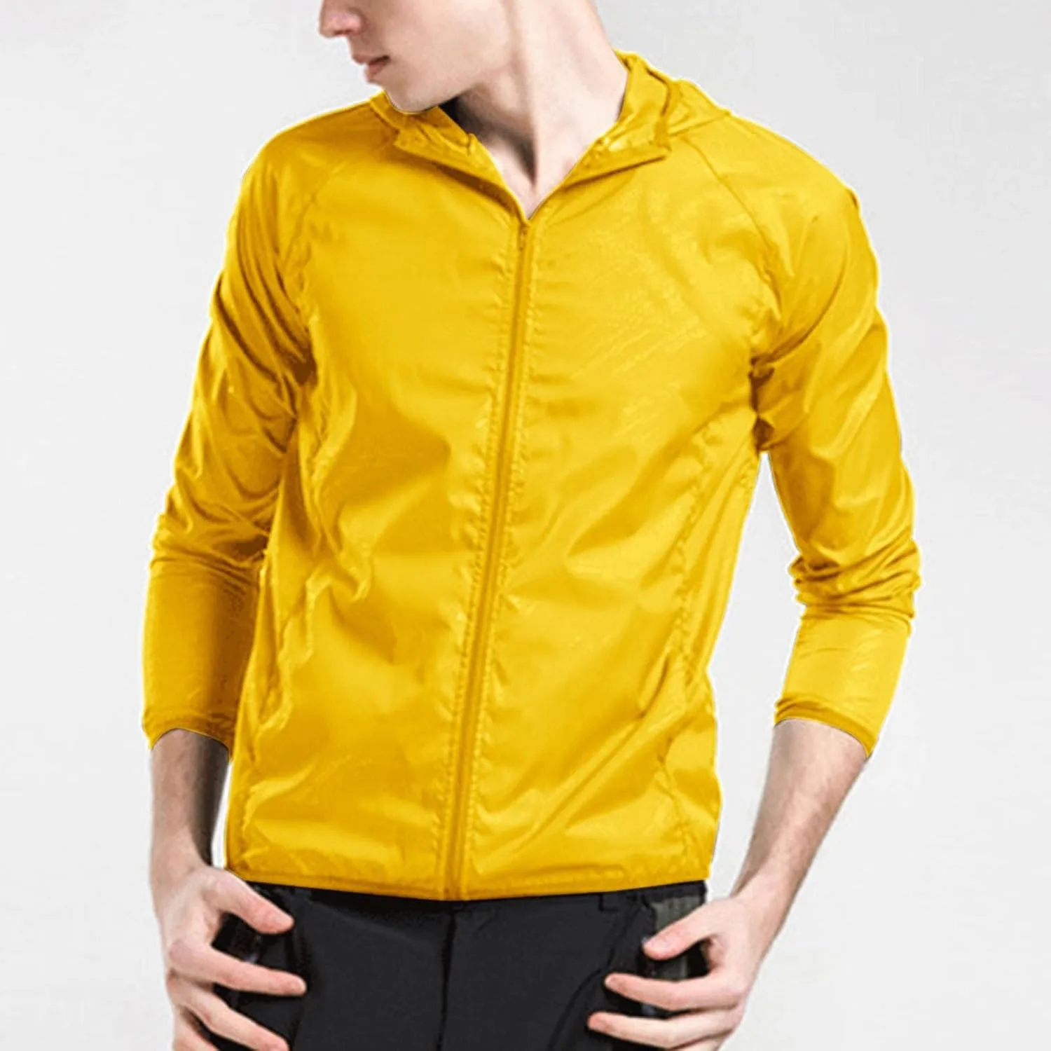 Men's Outdoor Ice Silk Yarn Sunscreen Clothing Men's Tshirts Heavyweight Cotton Crewneck Tee Tall Sizes Short