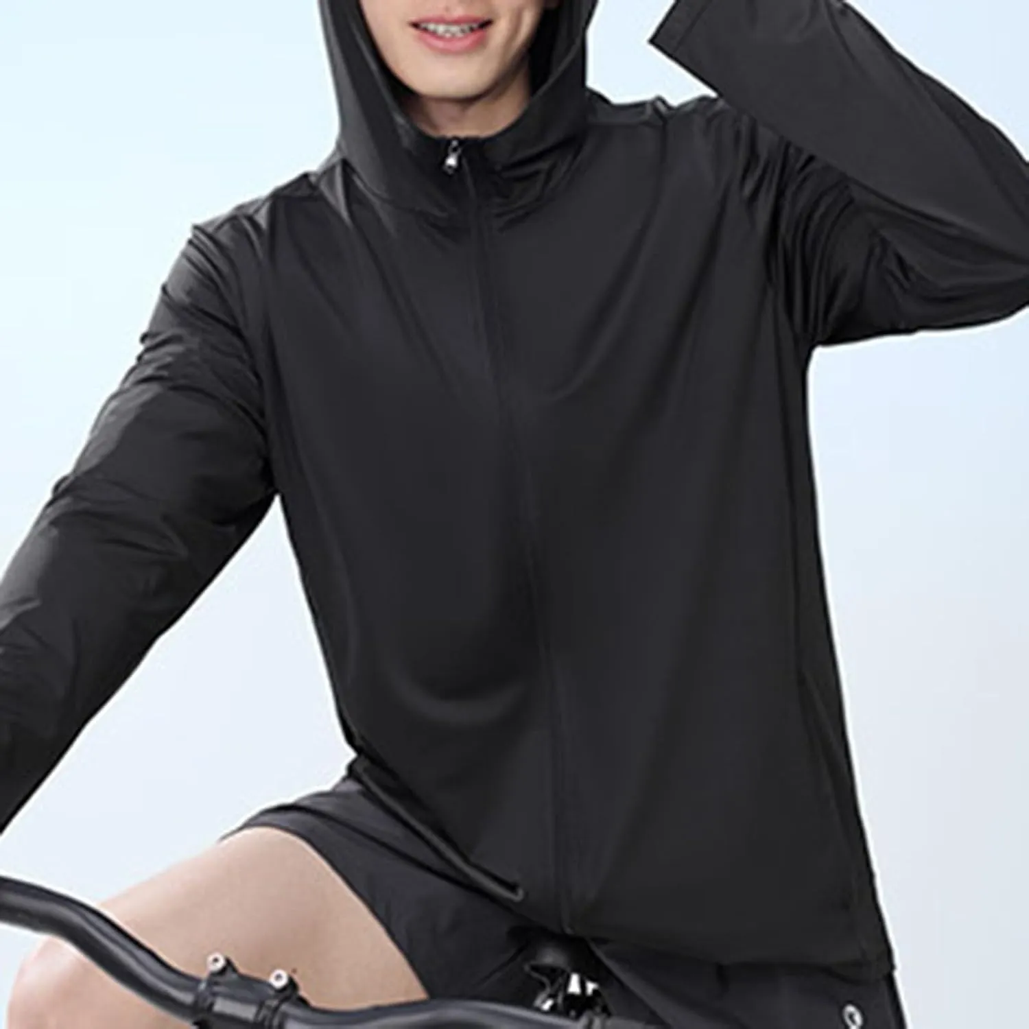 Men's Outdoor Ice Silk Yarn Sunscreen Clothing Men's Tshirts Heavyweight Cotton Crewneck Tee Tall Sizes Short