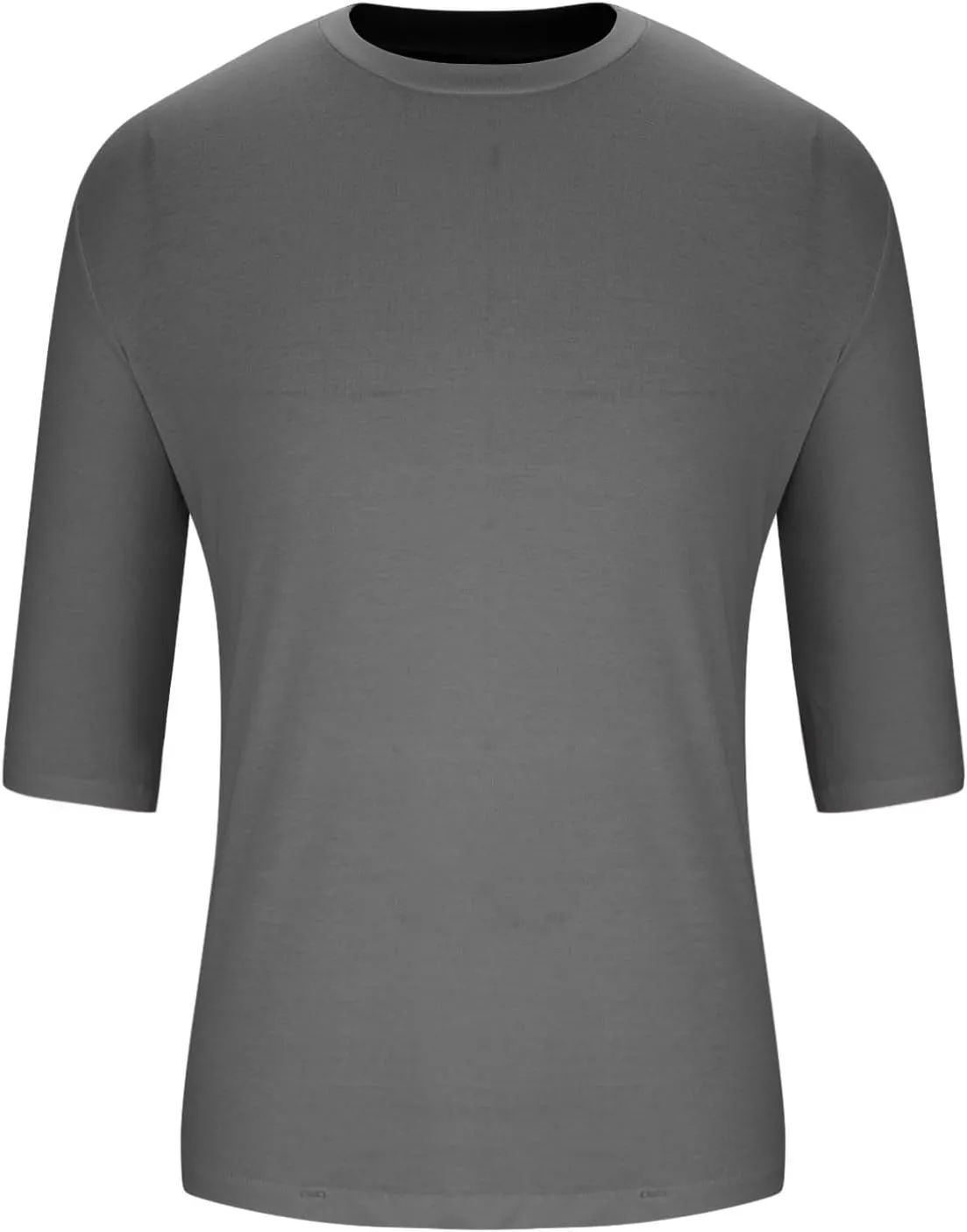 Mens Plus Size Solid Color T-Shirts Casual Crewneck 3/4 Sleeve Shirts 2025 Summer Tops Basic Pullover Workout Tees