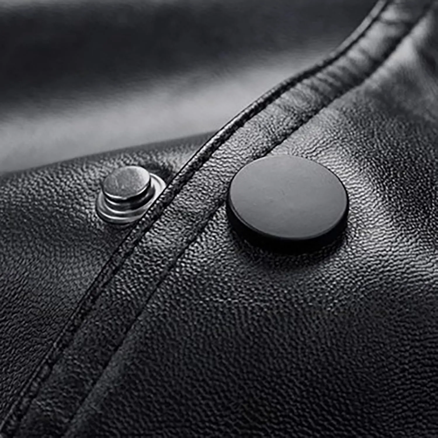 Men's Pu Leather Jacket Vintage Stand Collar Coats Button Up Motorcycle Bomber Jackets Fashion Outdoor Fall Outwear