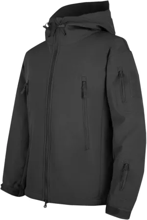 Men's Softshell Jacket with Hood Waterproof Windbreaker Zip Lightweight Rain Shell Jackets for Outdoor Hiking Travel