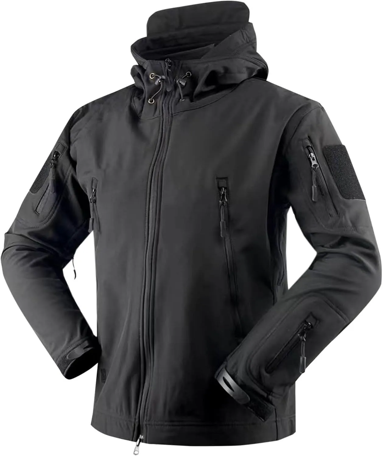 Men's Softshell Jacket with Hood Waterproof Windbreaker Zip Lightweight Rain Shell Jackets for Outdoor Hiking Travel
