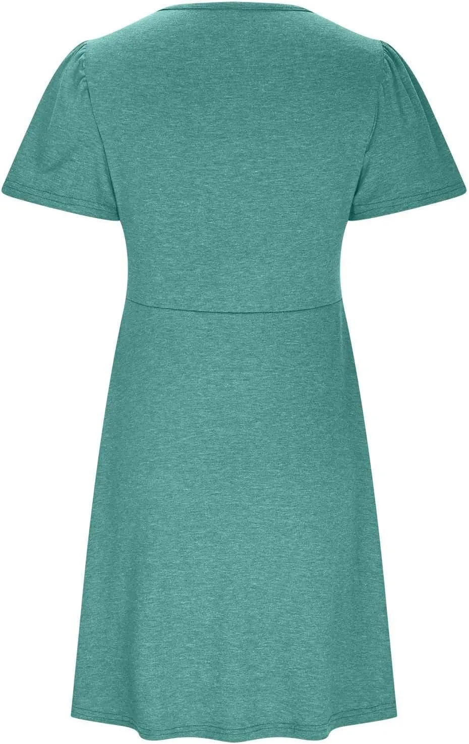 Mini Dress for Women Twist Front V Neck Summer Dresses Short Sleeve Casual Sundress Boho Beach Cruise Outfits 2025
