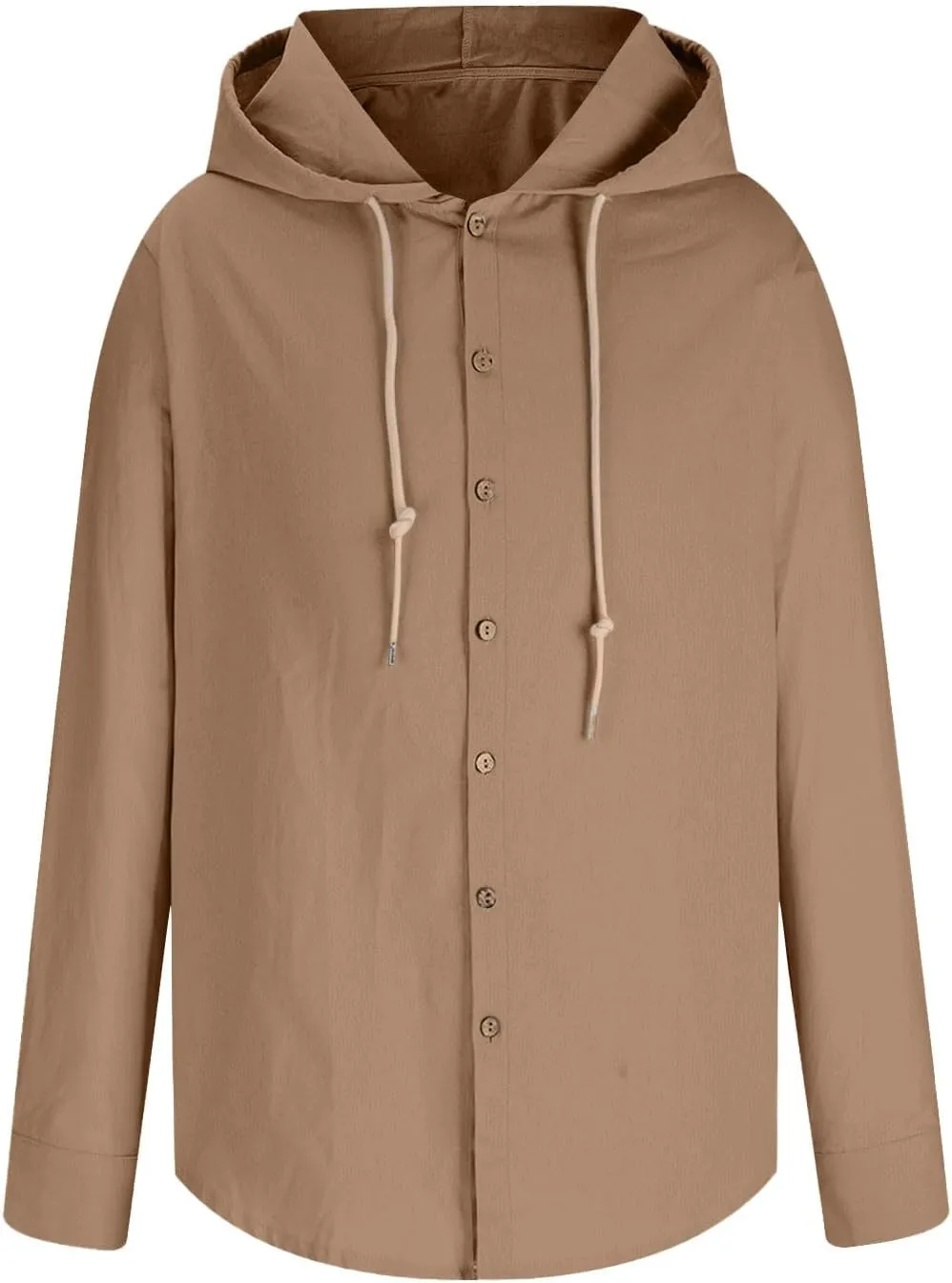 Muscularfit Casual Shirts for Men Summer Loose Fit Long Sleeve Cotton Linen Hooded Sweatshirts Outdoor Fashion Linen Shirts