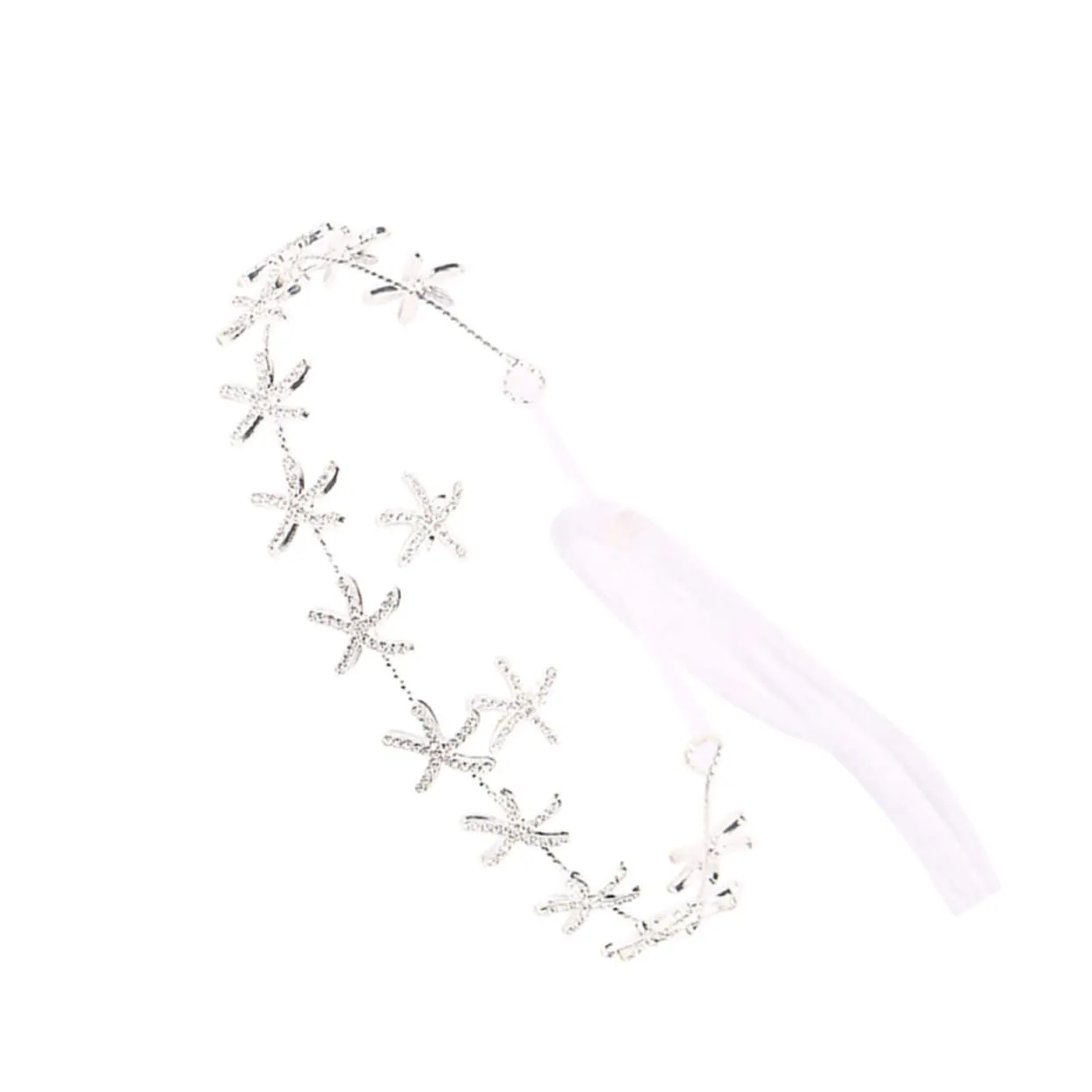 NOLITOY 1set Silver Star Hair Accessories for Weddings Bridal Headband with Earrings Rhinestone Sea Star Design Hair Jewelry for Special Occasions for Brides and Parties