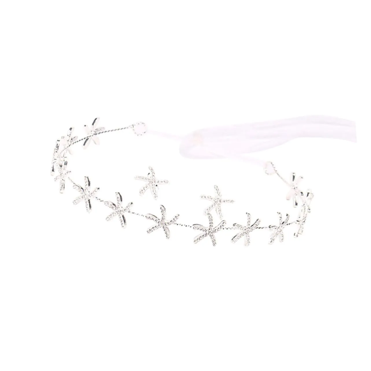 NOLITOY 1set Silver Star Hair Accessories for Weddings Bridal Headband with Earrings Rhinestone Sea Star Design Hair Jewelry for Special Occasions for Brides and Parties