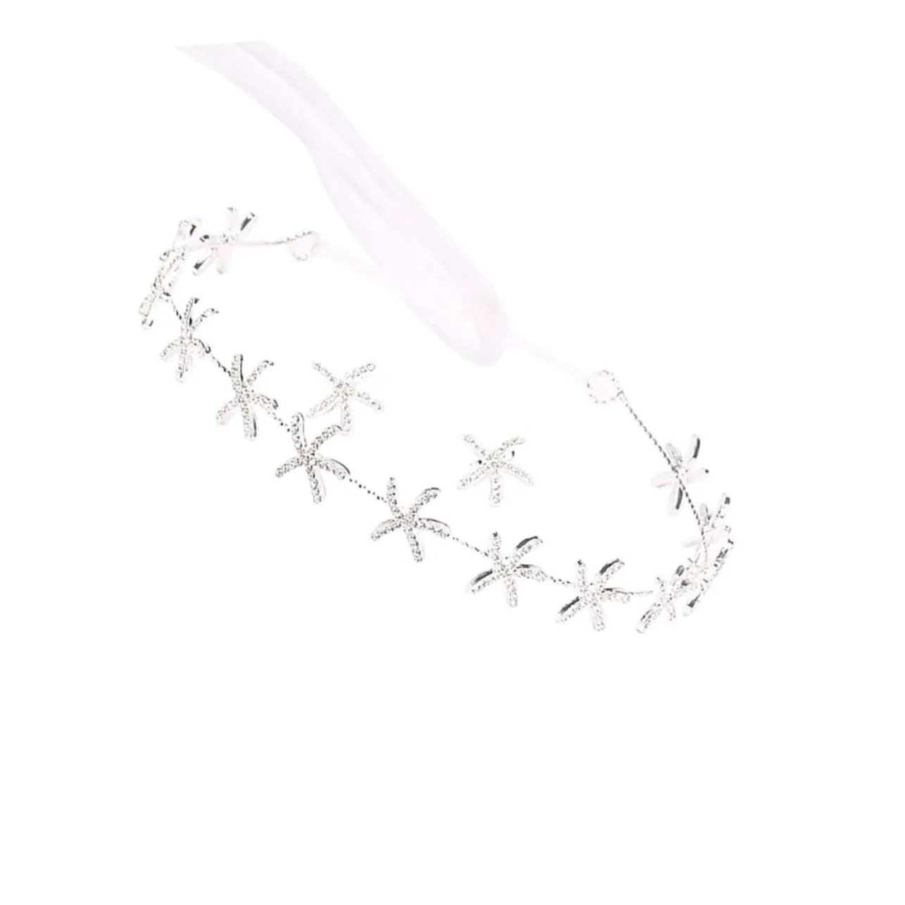 NOLITOY 1set Silver Star Hair Accessories for Weddings Bridal Headband with Earrings Rhinestone Sea Star Design Hair Jewelry for Special Occasions for Brides and Parties