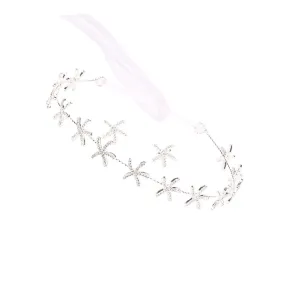 NOLITOY 1set Silver Star Hair Accessories for Weddings Bridal Headband with Earrings Rhinestone Sea Star Design Hair Jewelry for Special Occasions for Brides and Parties