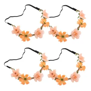 NOLITOY 4 Pcs Elegant Flower Headbands for Lightweight Hair Accessories with Delicate Gauze Flowers Headbands for Women for Weddings and Special Occasions