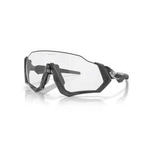 Oakley Flight Jacket Clear to Black Iridium Photochromic Lenses Steel Frame