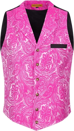 Oliver George Men's Victorian Suit Jacket & Waistcoat - Steampunk Gothic Paisley Design