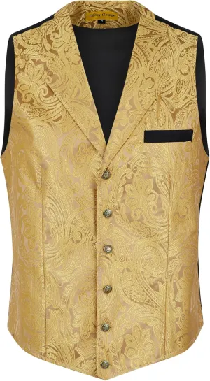 Oliver George Men's Victorian Suit Jacket & Waistcoat - Steampunk Gothic Paisley Design