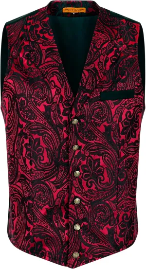 Oliver George Men's Victorian Suit Jacket & Waistcoat - Steampunk Gothic Paisley Design