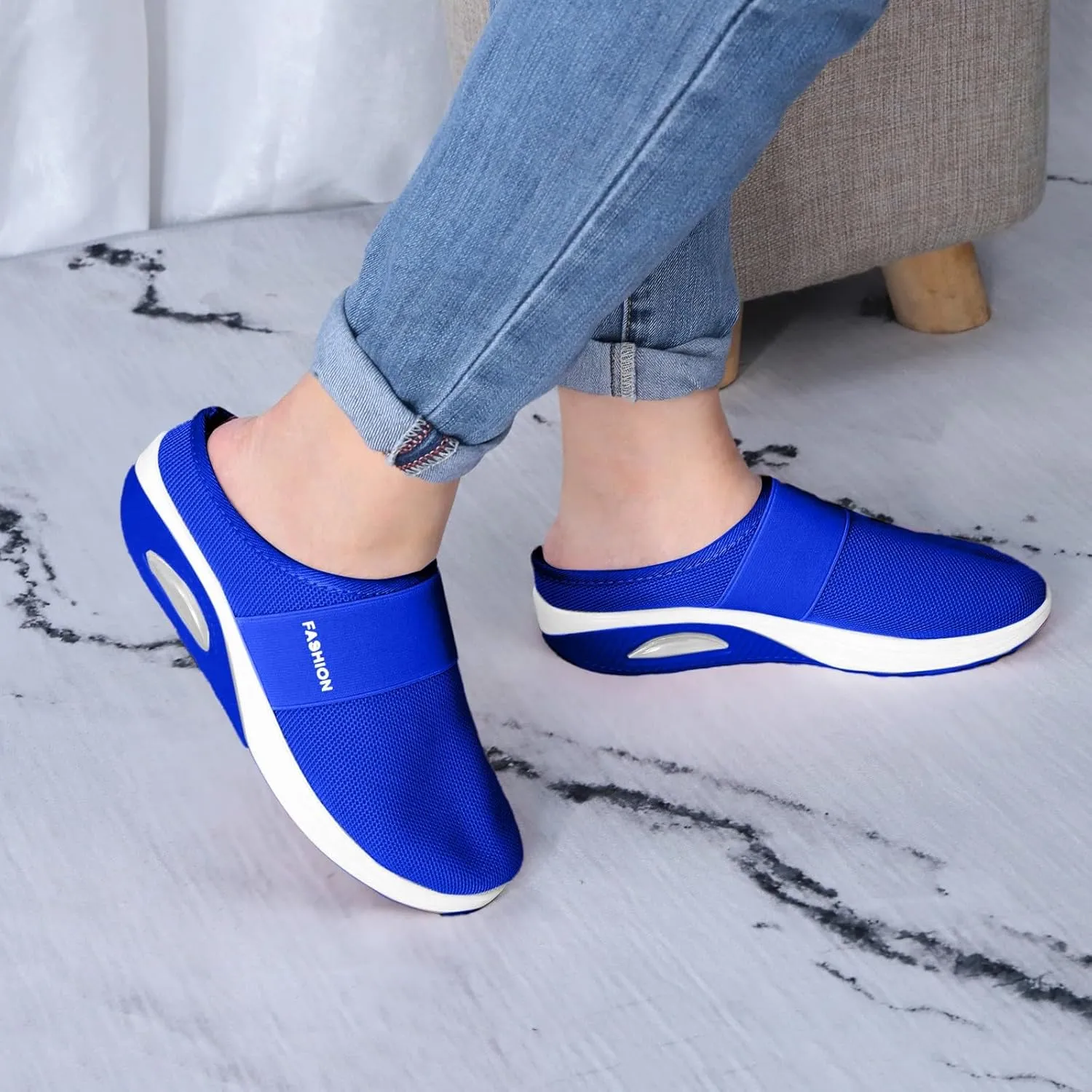 Orthopedic Sandals for Women Arch Support Sandals Mesh Air Cushion Sandal Breathable Closed Toe Slippers