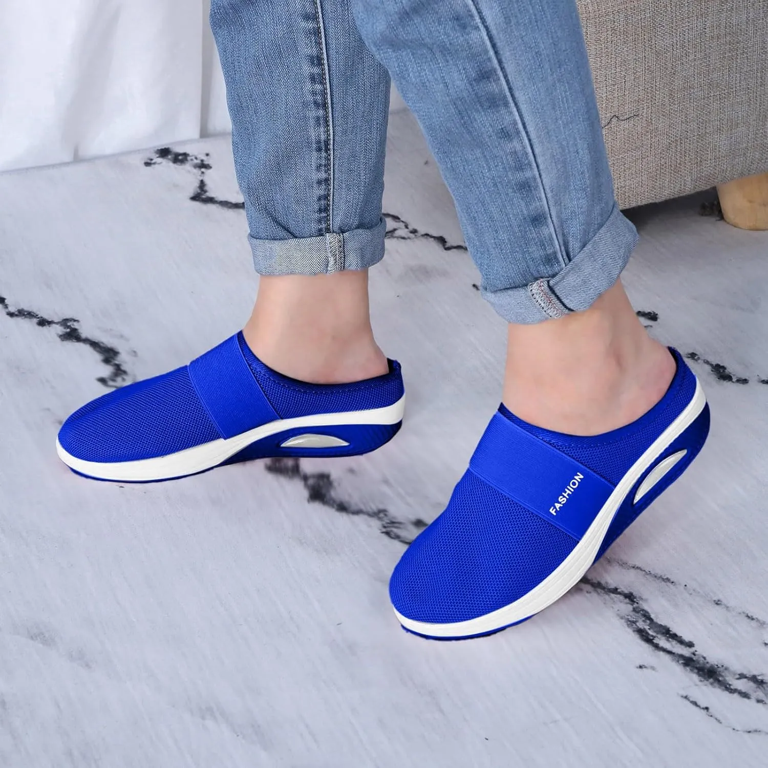 Orthopedic Sandals for Women Arch Support Sandals Mesh Air Cushion Sandal Breathable Closed Toe Slippers