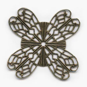 Oxidized brass wrapping filigree 46mm. Pkg. of 1. b9-0577(e)