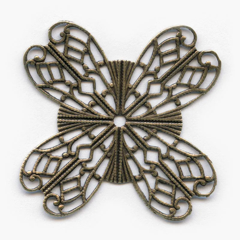 Oxidized brass wrapping filigree 46mm. Pkg. of 1. b9-0577(e)
