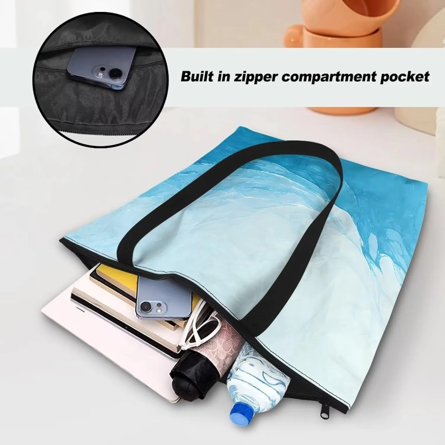 Paper Carving Tiger Women Tote Paper Bag Halloween Skeleton Foldable Tote Bag, Tie Dye Large Work Commute Bags