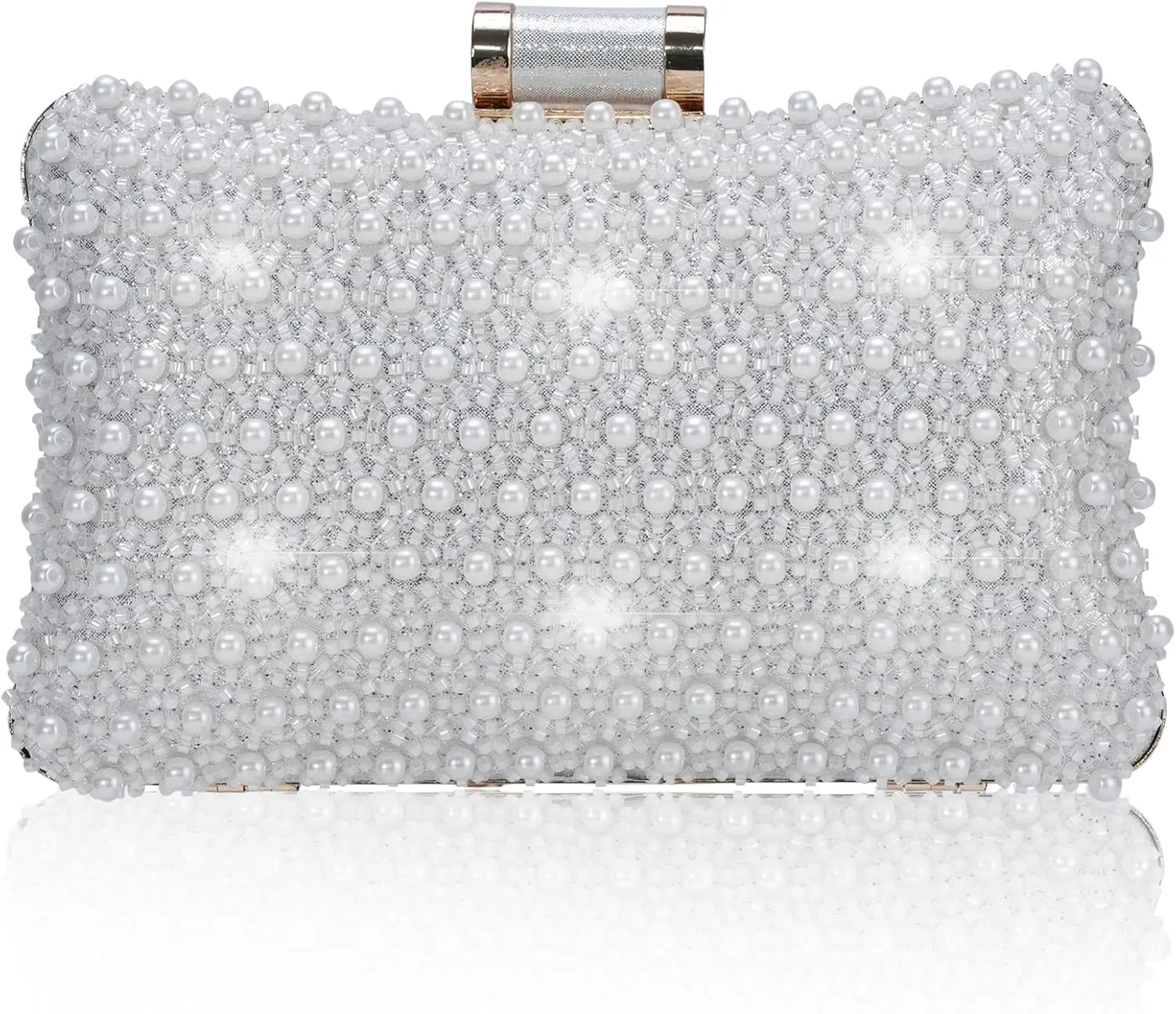 Pearl Handbags for Women Evening Clutch Purses Handbag Weddings Formal Bag Party Sparkly Crystal Purse