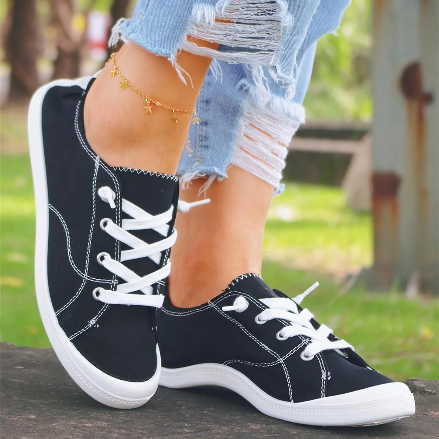 Platform Sneakers for Women 6 Wide Comfy Sandals Shoes Women Dressy Cute Wide Toe Box Canvas Shoes Women Running Shoes for Women Black Zapatos Negros De Tacon Con Plataforma para Mujer