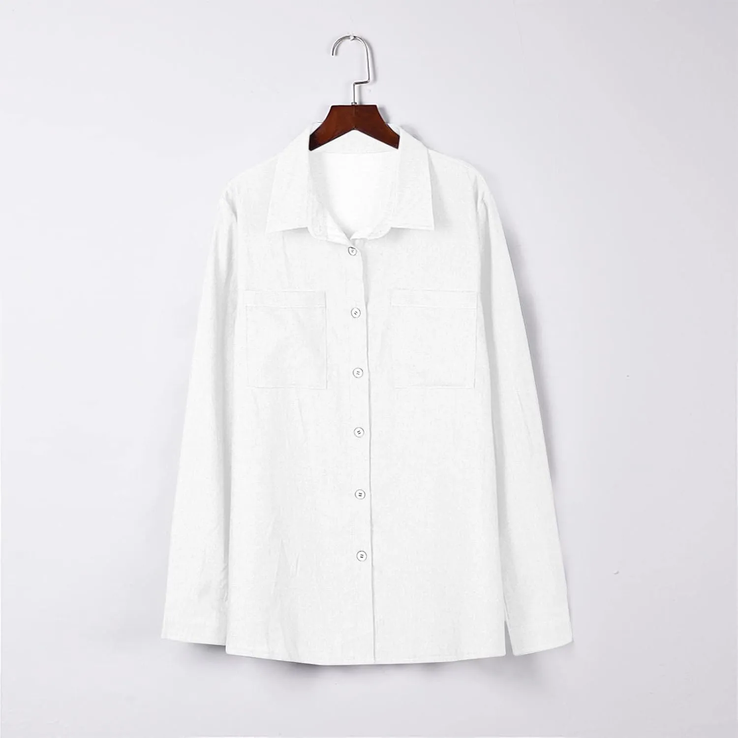 Plus Size Winter Coats for Women 2024 Casual Single Breasted Open Front Denim Tops Long Sleeve Jackets Outerwear