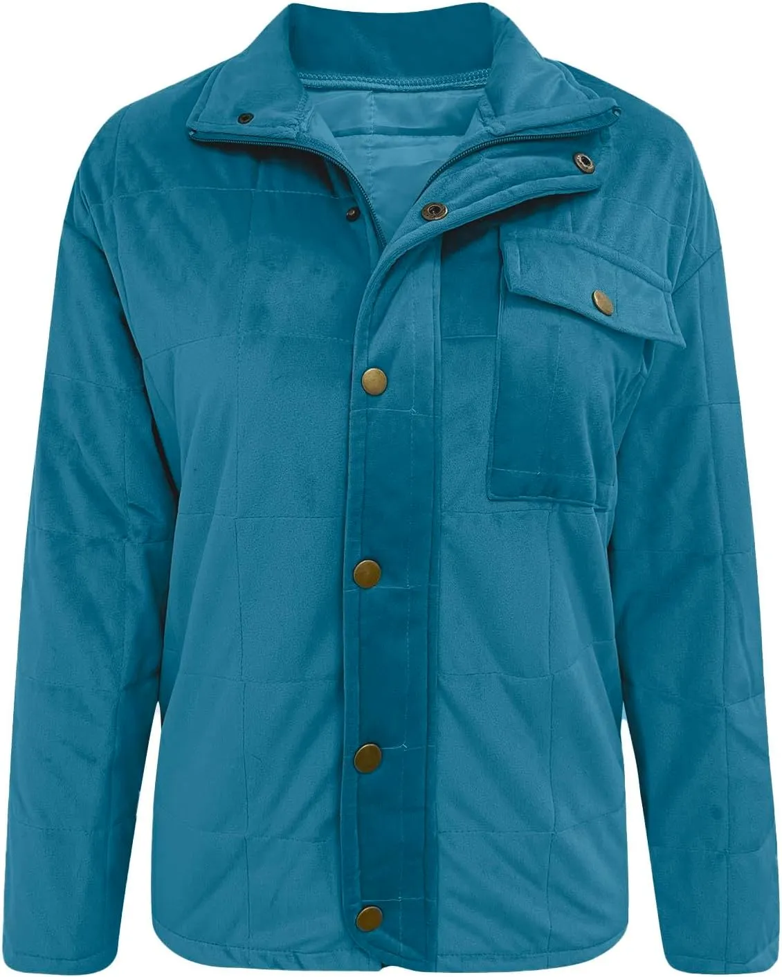 Quilted Jackets for Women Baggy Lightweight Zip up Coat Padded Warm Winter Down Overcoat with Pockets Casual Outwear