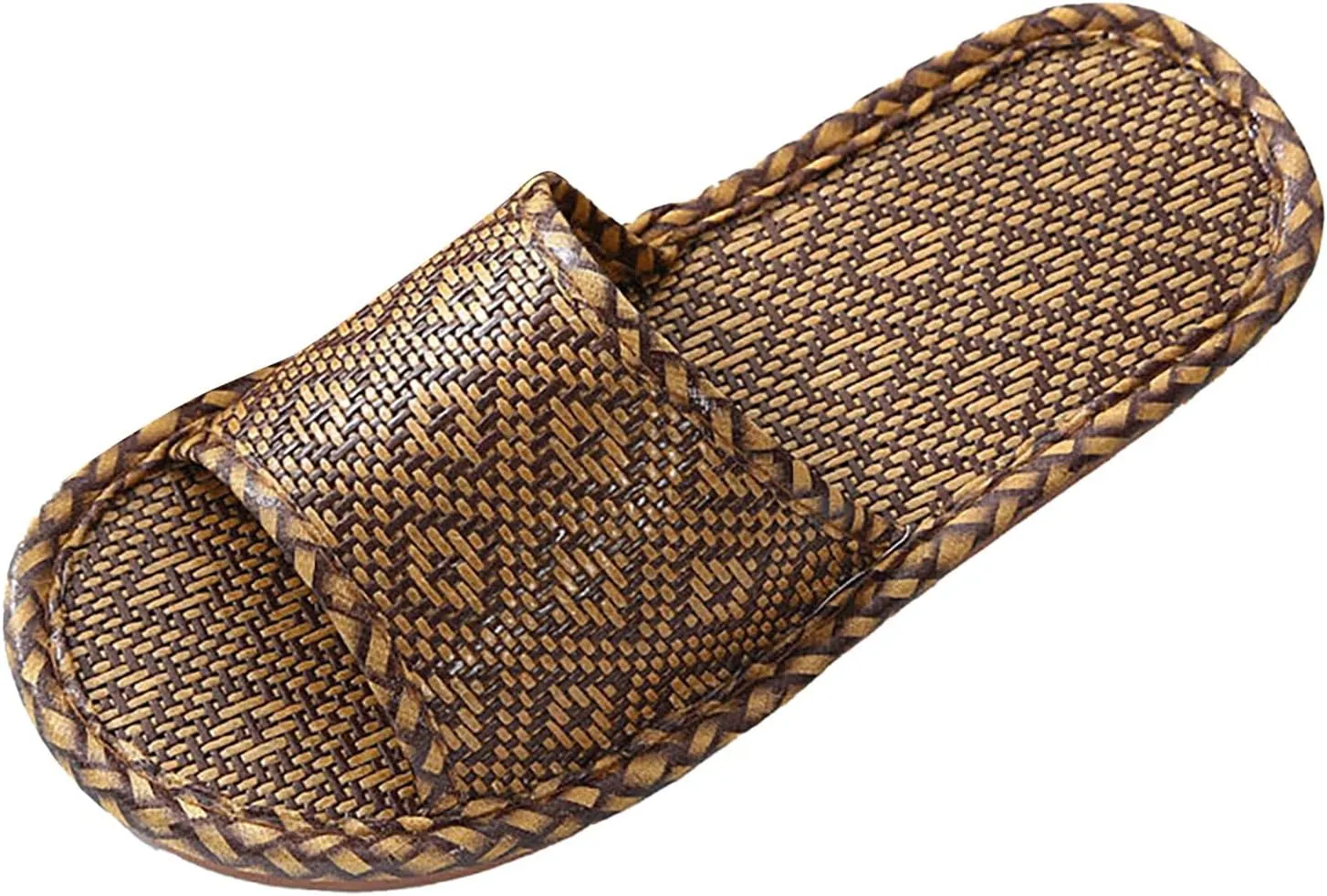 Rattan Woven Slides for Women Men, Straw Home Slippers for Indoor Open Toe Home Shower Pool Slippers Bathroom