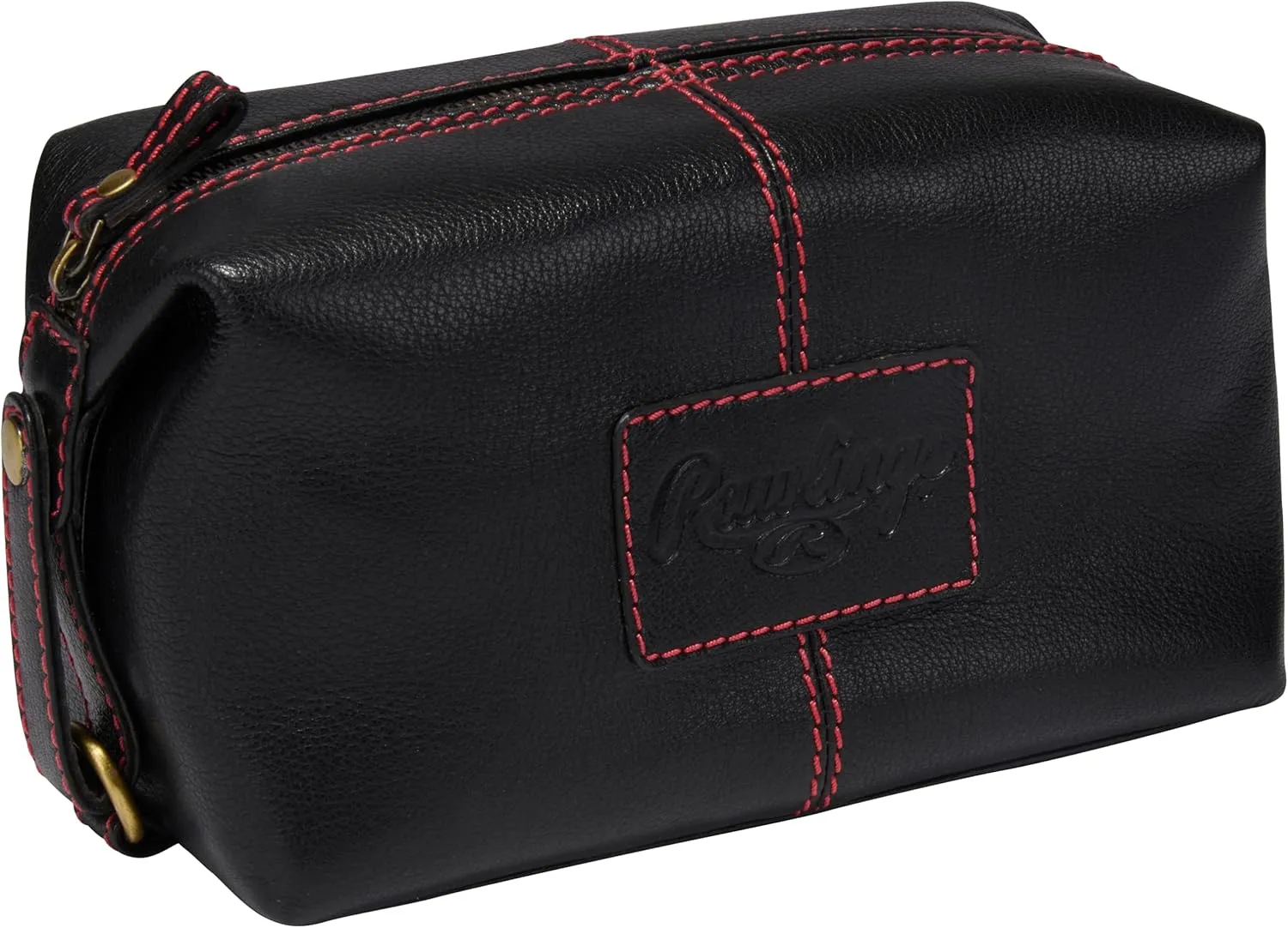 Rawlings Travel Kit Toiletry Bag Collection | Leather | Multiple Styles & Colors, Black | 4" x 8" x 4.75"