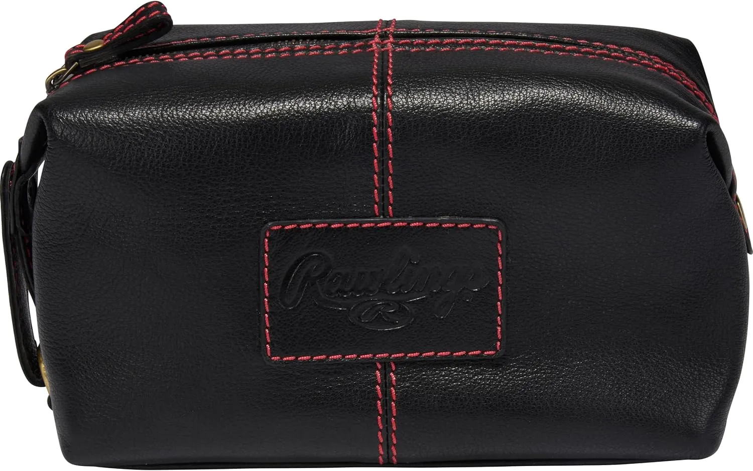 Rawlings Travel Kit Toiletry Bag Collection | Leather | Multiple Styles & Colors, Black | 4" x 8" x 4.75"