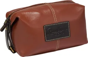Rawlings Travel Kit Toiletry Bag Collection | Leather | Wild Card | Tan | 4" x 8" x 4.75"