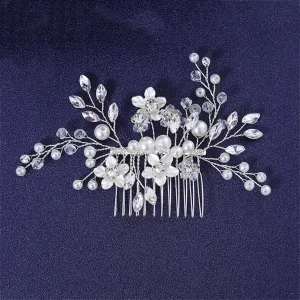 Rhinestones Hair Comb Headband For Women Party Prom Bridal Wedding Hair Accessories Jewelry Silver