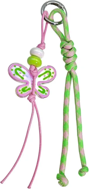 RICHTRUE Butterfly Beads Pearl Bow Bag Charms Aesthetic Purse Charms for Handbags Kawaii Keychain Cute Y2k Accessories