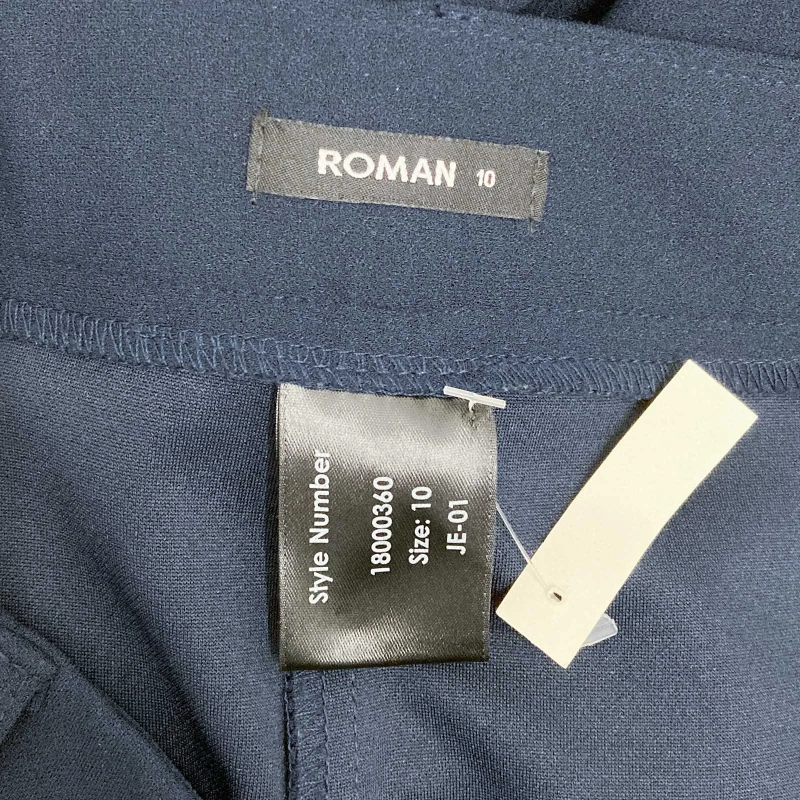 Roman Trousers UK 10 Navy Smart Tailored Straight Leg