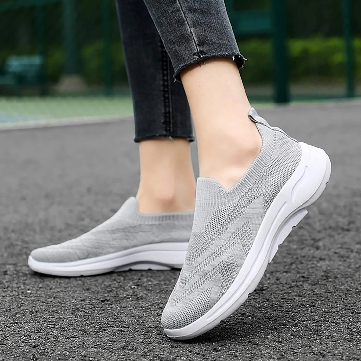 Running Sneakers for Women Tenis De Trabajo para Mujer Antideslizante Negros Gym Shoes Women Slip On High Top Sneakers Black Arch Support Women Slip On Walking Shoes Women