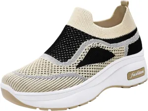SBGMoSJ Platform Wedge Sneakers for Women 2023 Womens Tennis Shoes Size 8.5 Wide Width Nurse Shoes for Women Comfortable White Lace Up Women's Sneakers Wide Toe Cute Comfy Work Shoes for Women