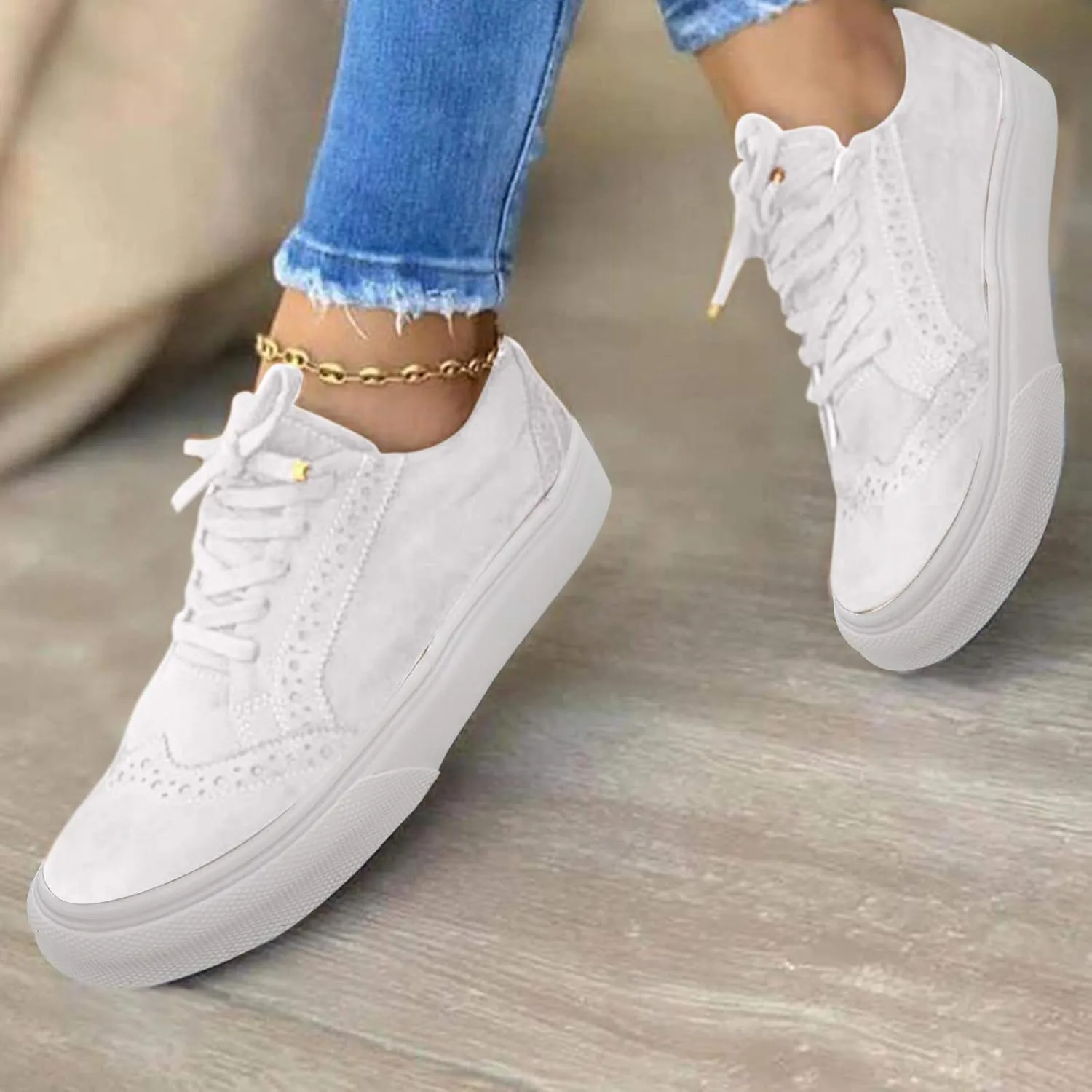 SBGMoSJ Womens Shoes Sneakers Walking Shoes Women Comfort Dressy Womens Casual Shoes for Bootcut Jeans Platform Sneakers for Women Slip On Womens Dress Shoes Winter White Slip Ons