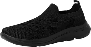 SBGMoSJ Womens Walking Shoes Slip On Comfy Shoes for Women Walking Black Gym Shoes Women Slip Ons Glitter Wedge Sneakers for Women Dressy Women Slip On Tennis Shoes Size 10