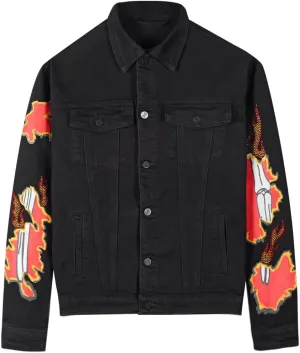 SHION7 Men's Denim Jacket, Slim Fit Streetwear Jean Jackets For Men, Fashionable Embellished Rhinestone Jeans Coat