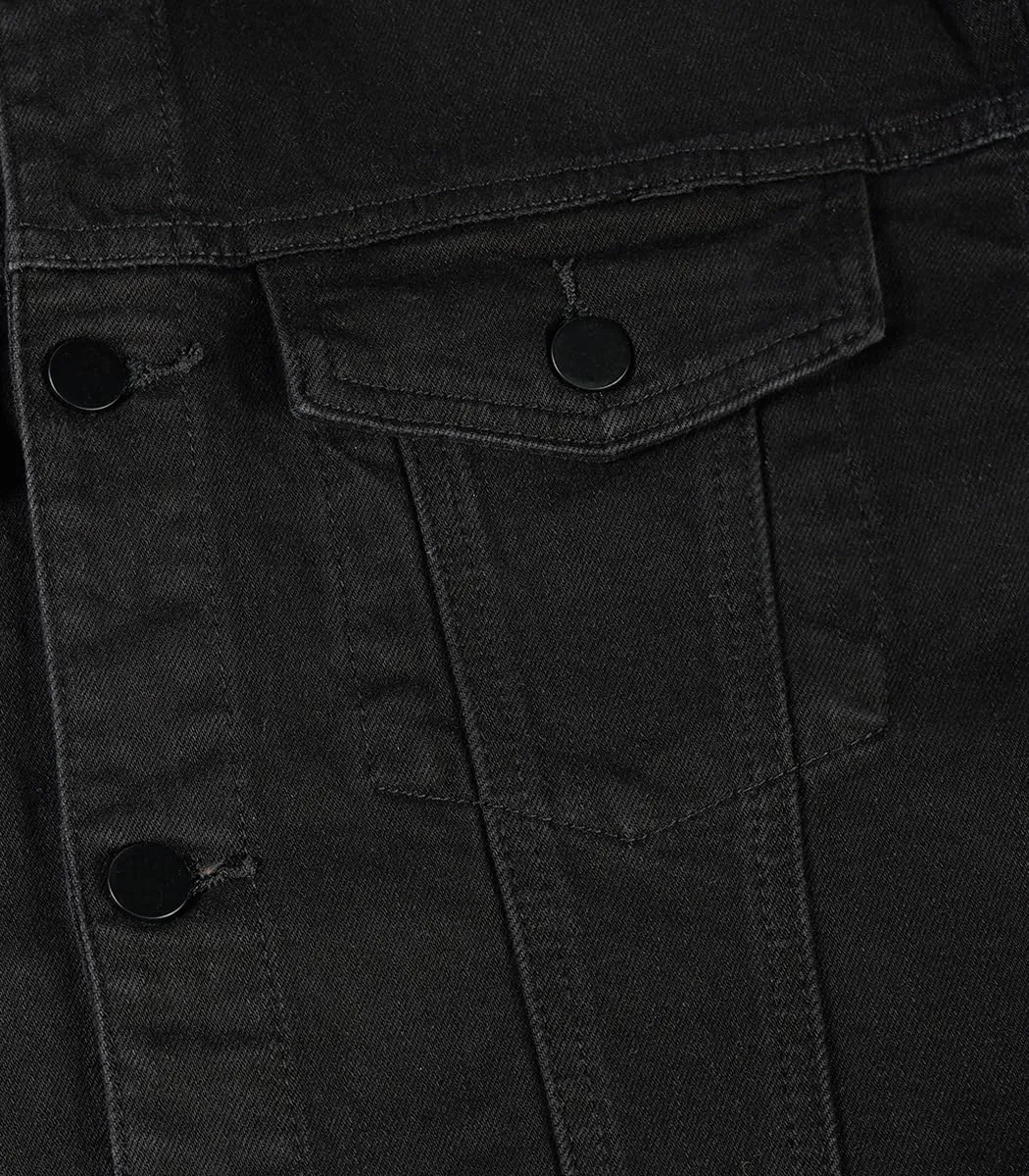 SHION7 Men's Denim Jacket, Slim Fit Streetwear Jean Jackets For Men, Fashionable Embellished Rhinestone Jeans Coat