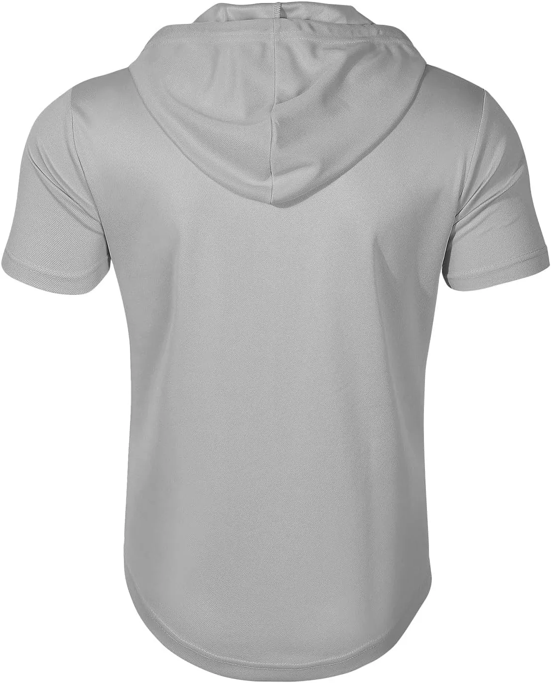 Short Sleeve Hoodie For Men Tactical Street Gym Lightweight Hooded Sweatshirt Drawstring Pullover Workout Tops