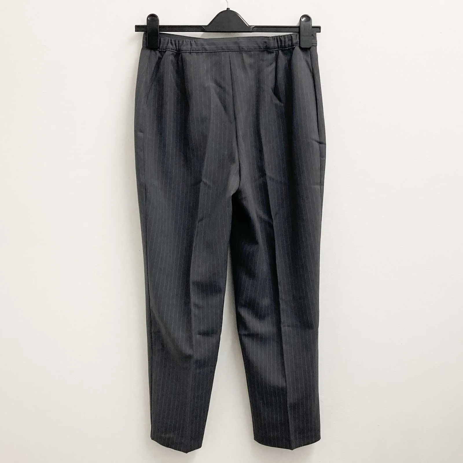 Slimma Trousers UK 12 Grey Pinstripe Tailored Comfort-Fit