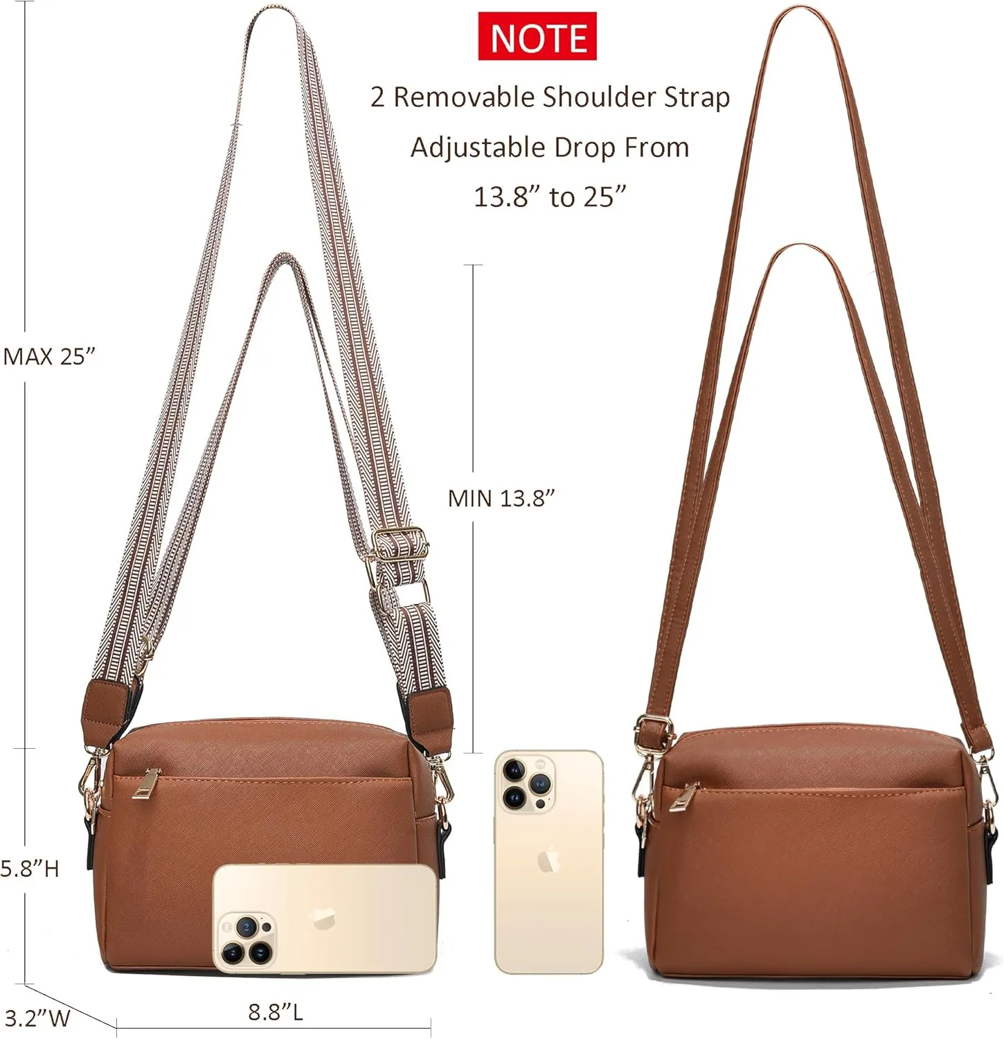Small Crossbody Bags for Women Vegan Leather Purses Women's Shoulder Handbags Wallet Satchel Cross Body Purse