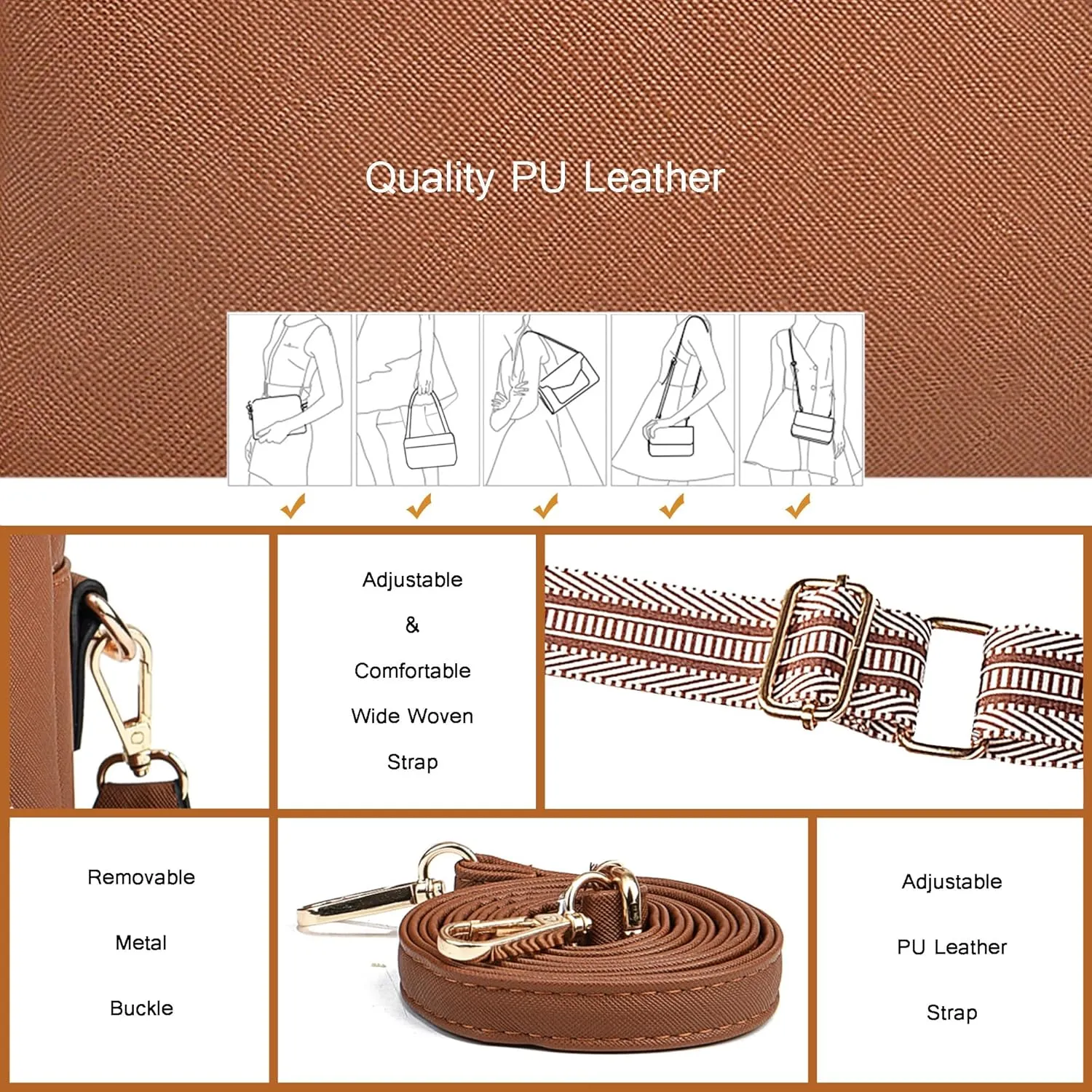 Small Crossbody Bags for Women Vegan Leather Purses Women's Shoulder Handbags Wallet Satchel Cross Body Purse