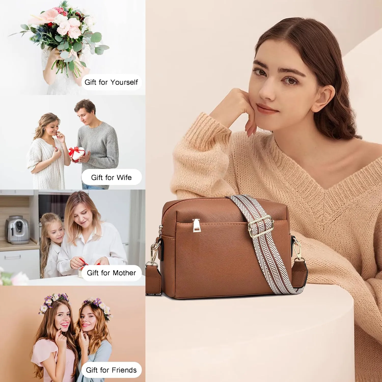 Small Crossbody Bags for Women Vegan Leather Purses Women's Shoulder Handbags Wallet Satchel Cross Body Purse