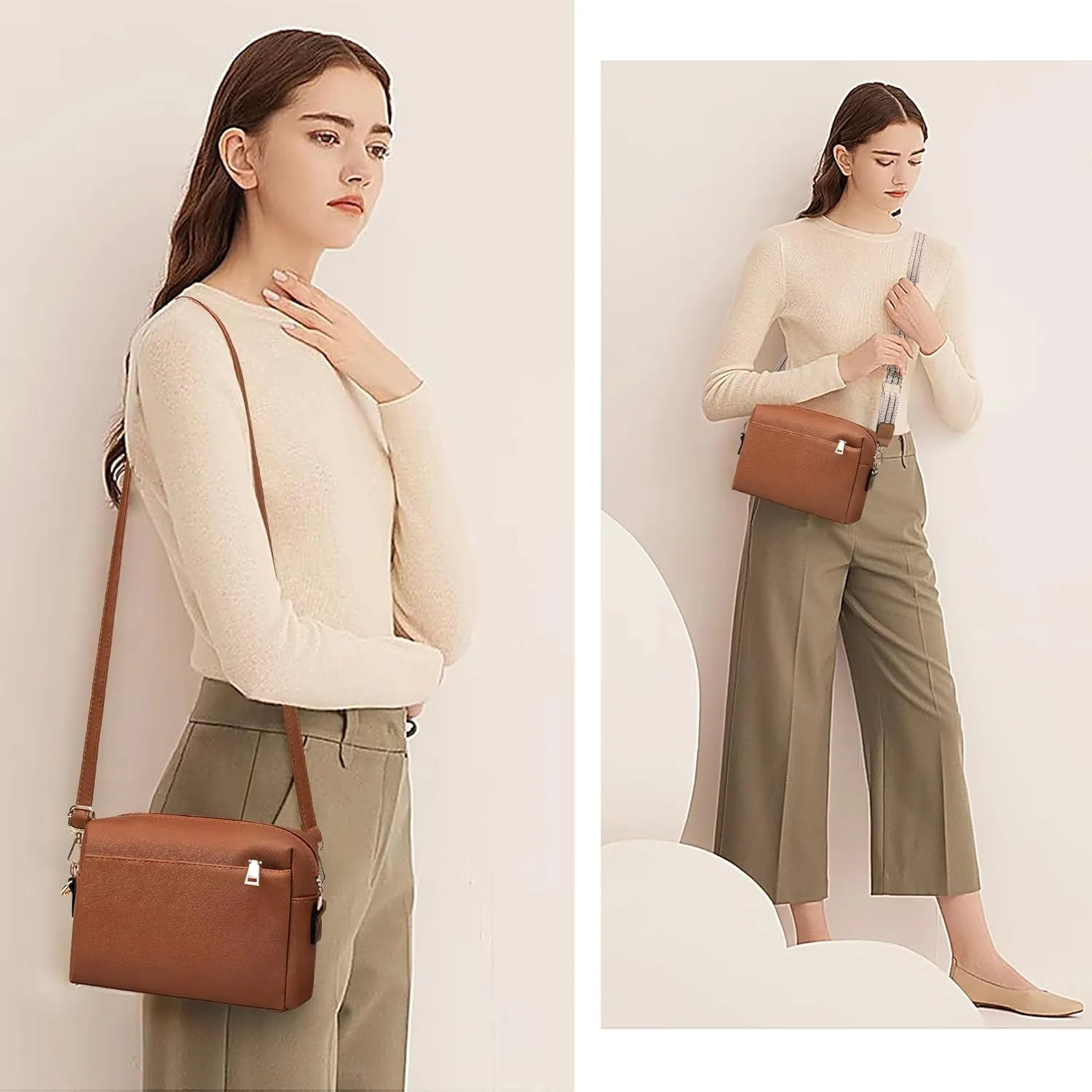 Small Crossbody Bags for Women Vegan Leather Purses Women's Shoulder Handbags Wallet Satchel Cross Body Purse
