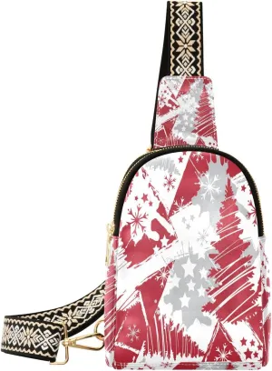 Small Sling Bag Fanny Packs Crossbody Bags for Women Abstract Pattern Leather Fashion Chest Bag Belt Bag for Women for Travel Sports Running Hiking