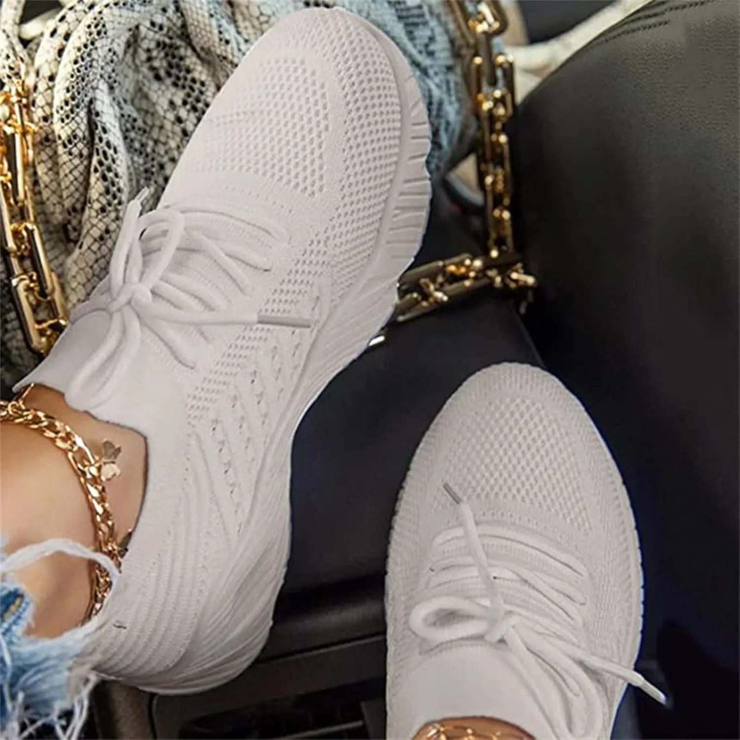 Sneakers For Women Trendy 2025 Walking Tennis Shoes Slip On Memory Foam Lightweight Casual Athletic Running Sneakers